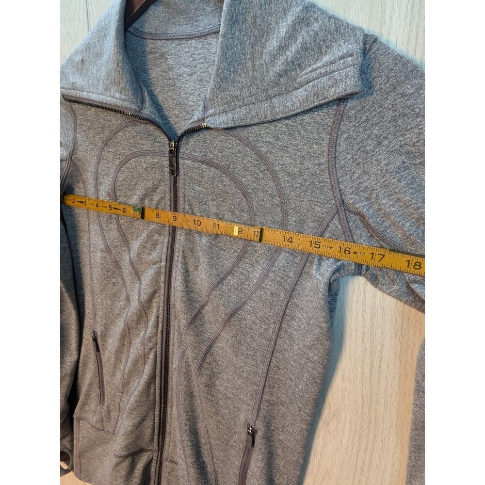 Lululemon Jacket Womens Size 4 Heathered Grey Full Zip Long Sleeve Mock Neck - Picture 7 of 8